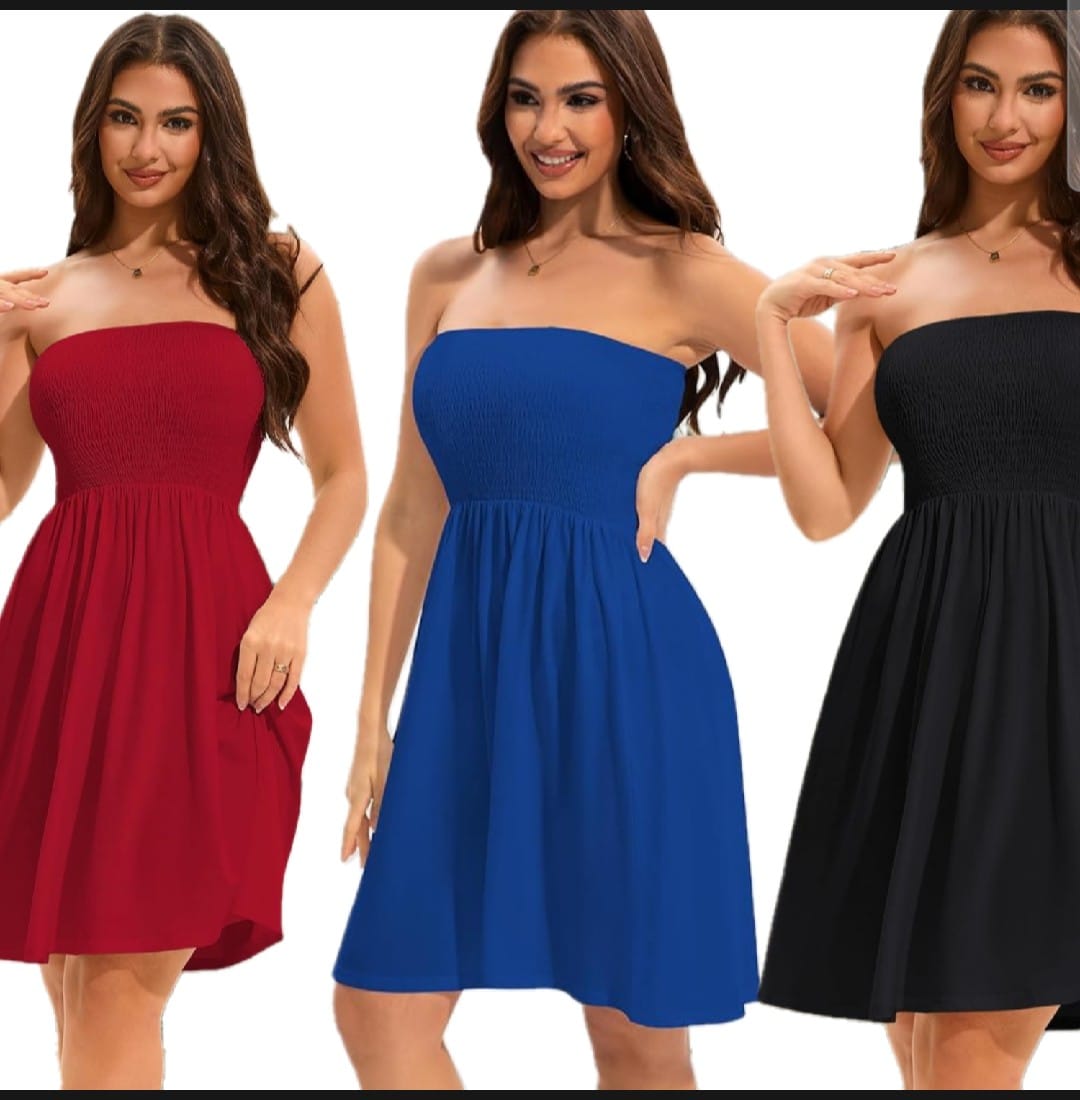 Womens Ladies Hot Smocked Dress /Ladies Short Frock /Women s Mini Dress/Ladies Women s ' /Ladies Womens